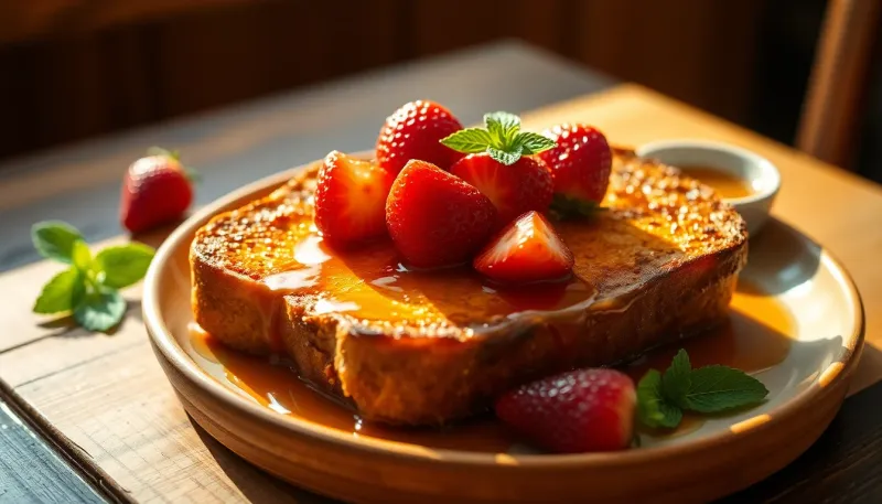 Fraises rôties au four : l'astuce pour un pain perdu inoubliable
